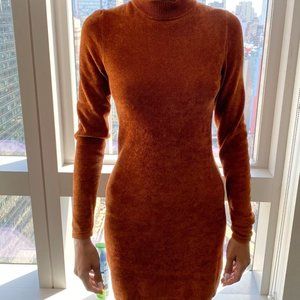 Ronny Kobo Suede Brown Mini Dress